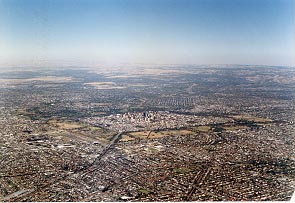 Aerial view of the city of Adelaide, South Australia.