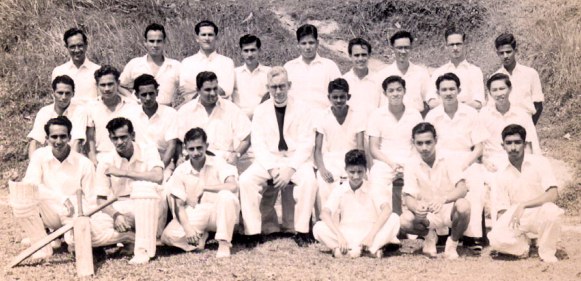 Former and current pupils St. Andrew's School, cricket team,
 about 1947, second row, second from left.