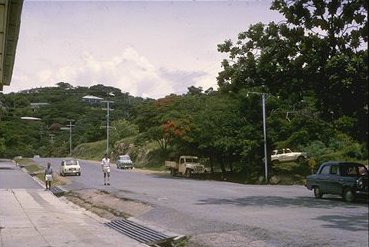 Looking down one of the main streets in Port Moresby.