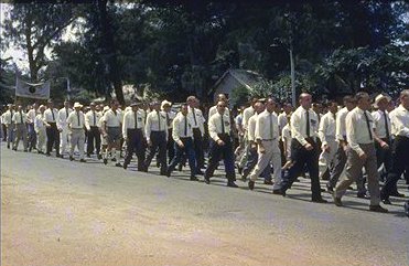 Anzac Day March along Ela Beach Road, either 
1966, 67 or 68-Australian Veterans